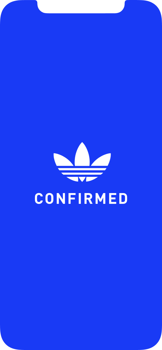 Loading screen of the Confirmed app with the Adidas Originals logo in the center.