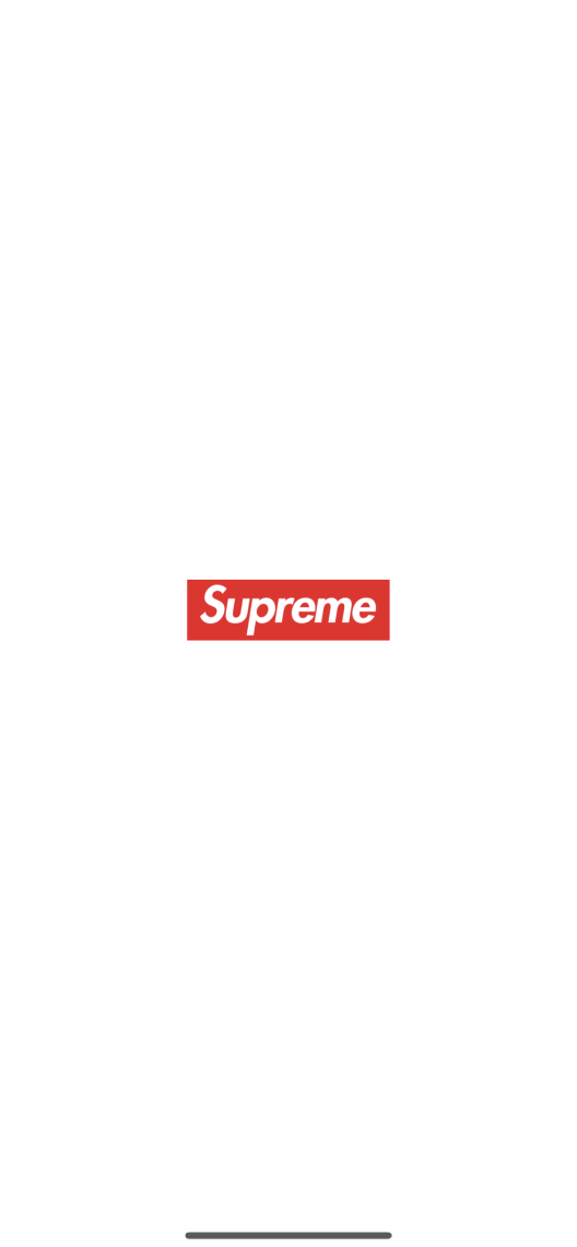 Supreme loading screen with the Supreme box logo in the center.