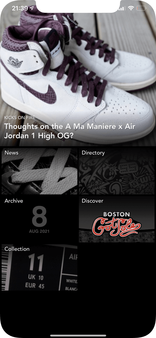 Home screen of the Unlaced app where users can discover it's various features.